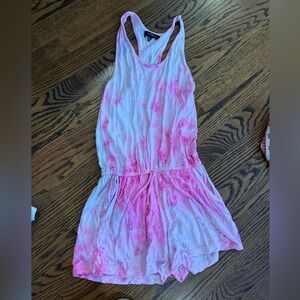 Pink Tie-Dye Sleeveless Romper soft! Girls